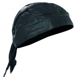 Black Leather Skullcap