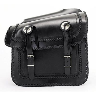 Saddle bag set with concho and braid.