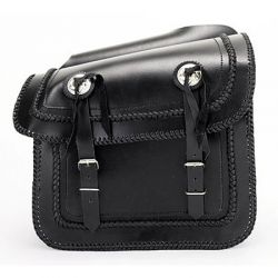 Saddle bag set with concho and braid.