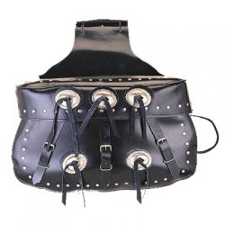 Big Saddle Bag with Concho and Studs, Straight