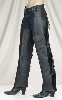 Ladies Fringed Chaps with Fringes on Back