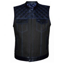 Motorcycle Denim Vest Black