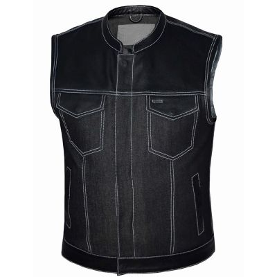 Motorcycle Denim Vest Black