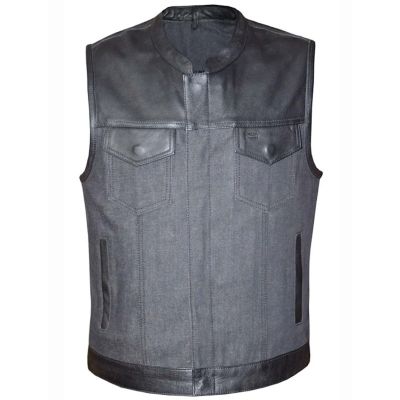Motorcycle Denim Vest Grey