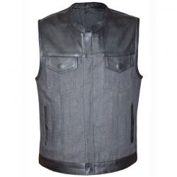 Motorcycle Denim Vest Grey